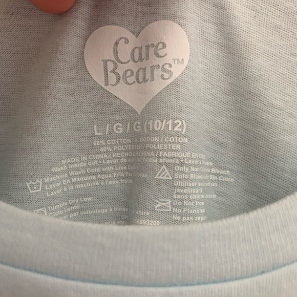 NWOT Care Bears T shirt. Kids. Light blue. Size L 10/12. - Picture 3 of 5